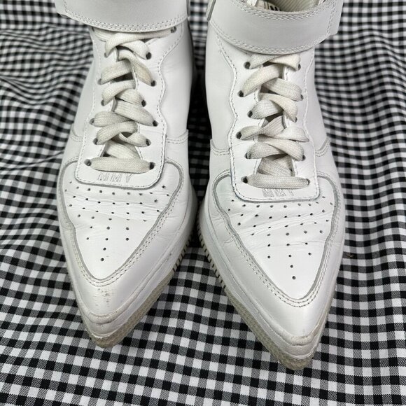 Maison Mihara Yashuhiro Pointed Toe White Sneakers Hi-Top EU 37 / US 7 - Picture 2 of 10